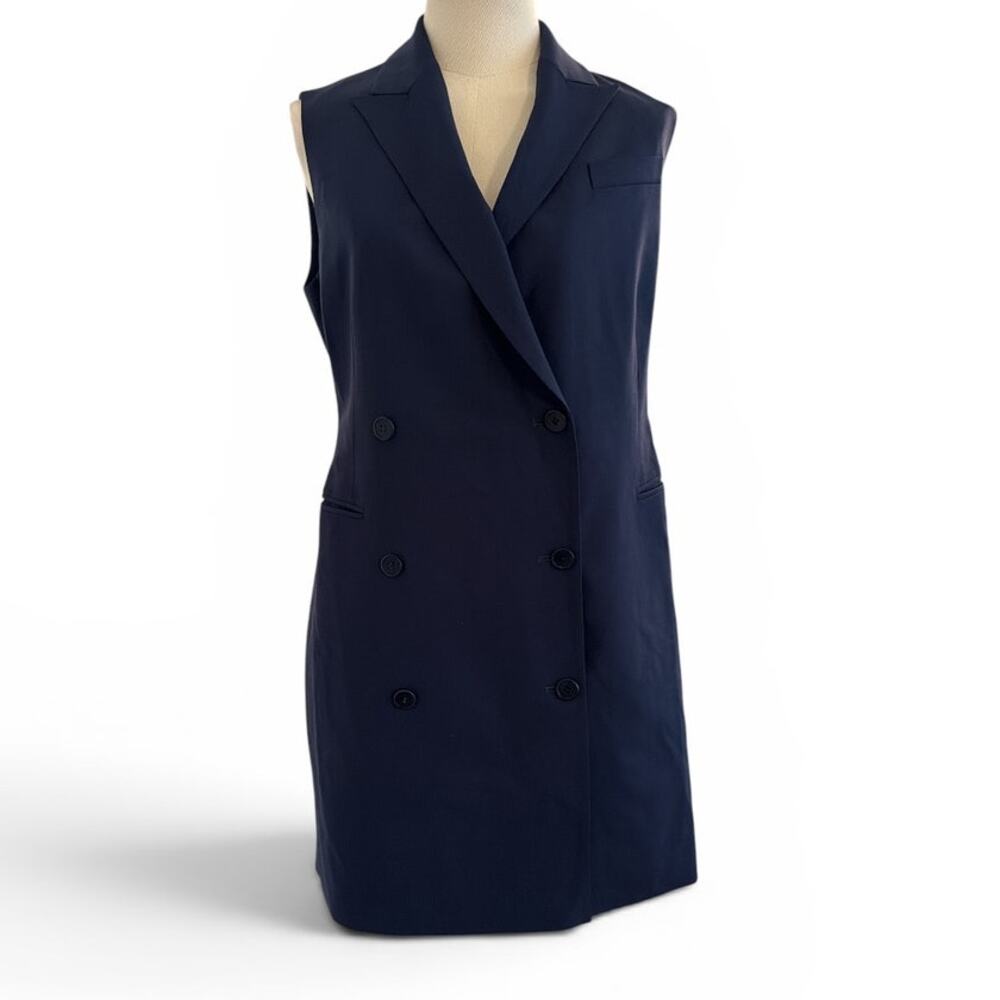 Theory Navy Blazer Dress Sleeveless Wool Jacket NWT Size 4